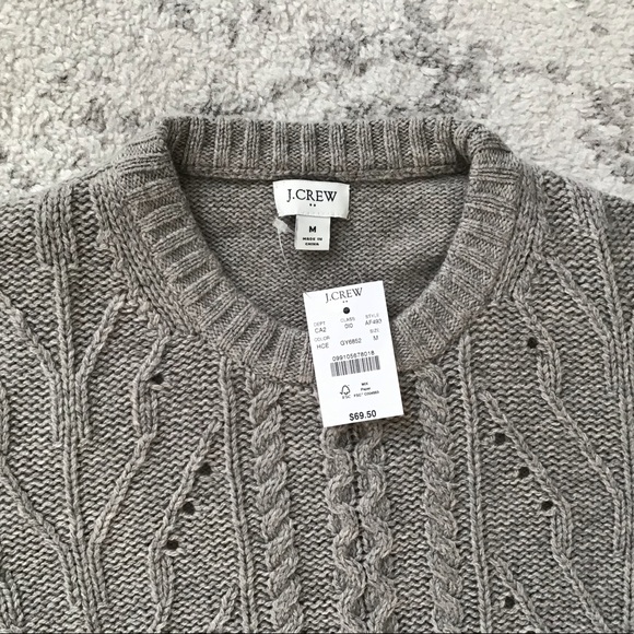 J. Crew Factory Sweaters - J Crew Factory NWT Med Grey Chunky Knit Sweater